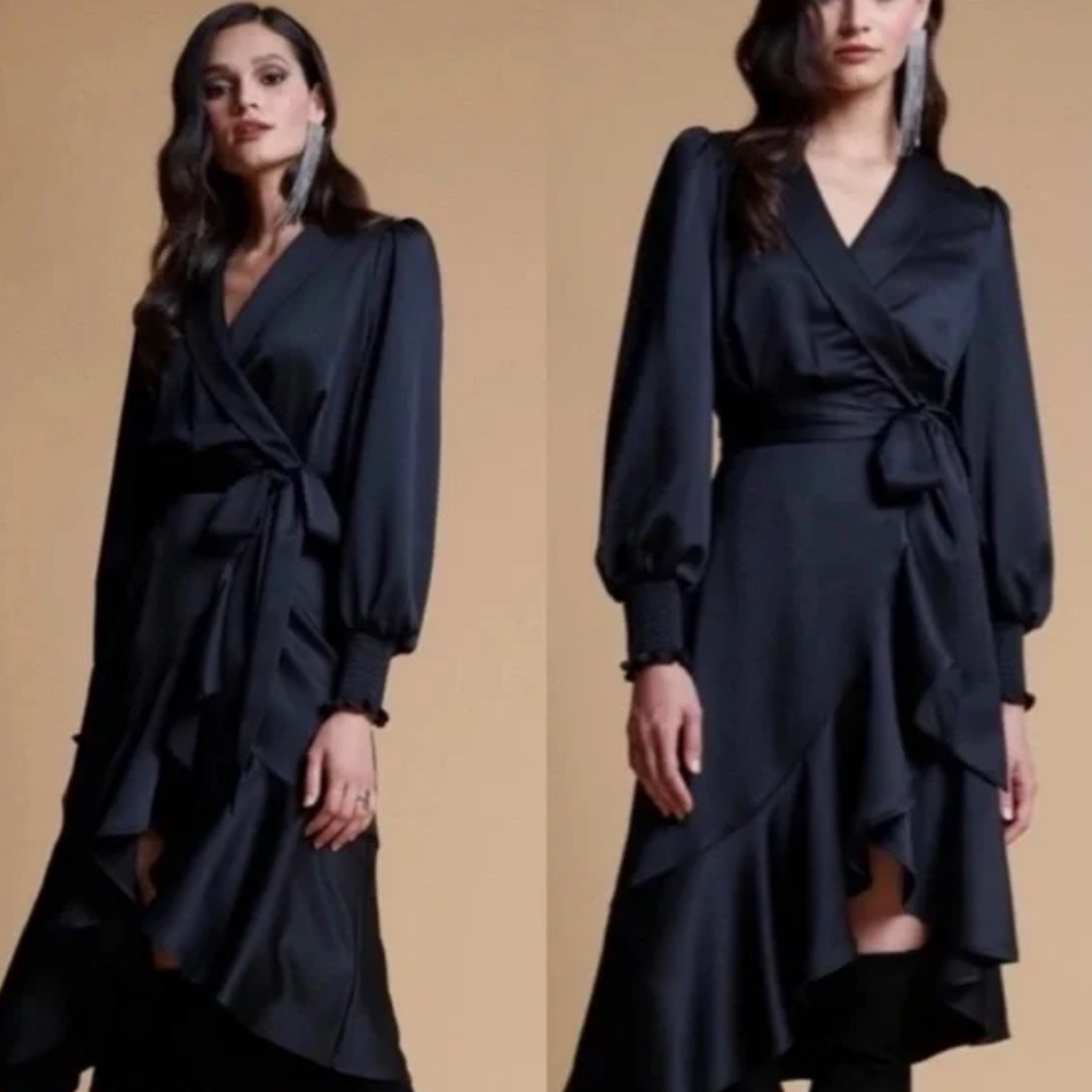 Rachel Parcell Black Wrap Dress